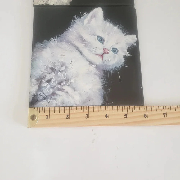 Vintage Gladys Laurence Lot of 2 Handpainted Dog / Cat Portraits. - Picture 7 of 8